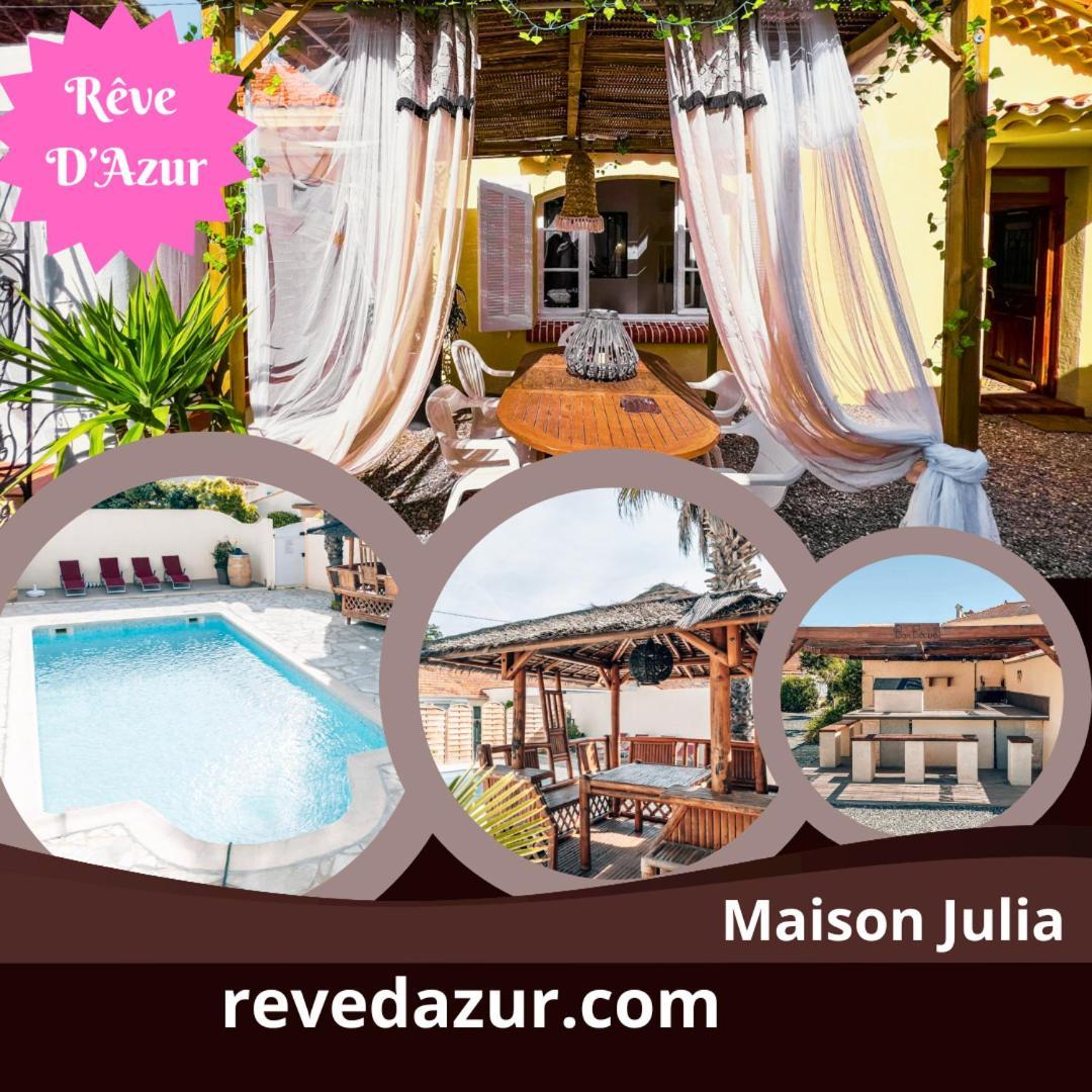 Reve D'Azur: Beachfront Villa with Shared Pool and BBQ Terrace Sainte-Maxime Exterior photo