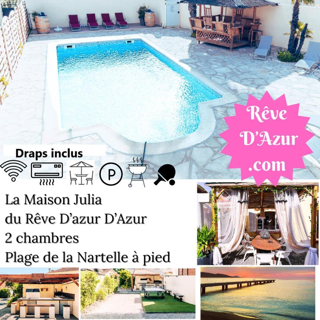 Reve D'Azur: Beachfront Villa with Shared Pool and BBQ Terrace Sainte-Maxime Exterior photo