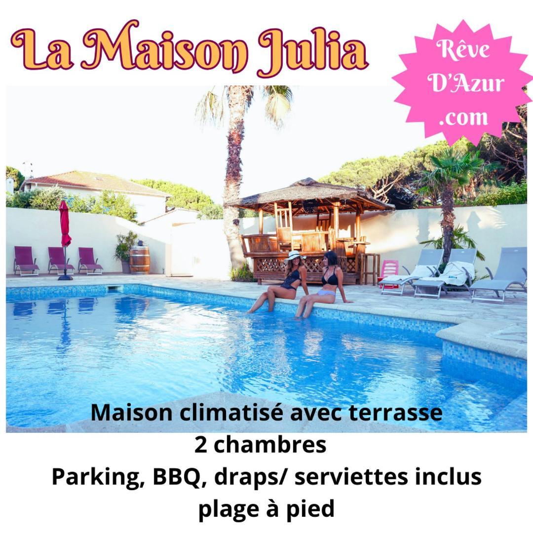 Reve D'Azur: Beachfront Villa with Shared Pool and BBQ Terrace Sainte-Maxime Exterior photo
