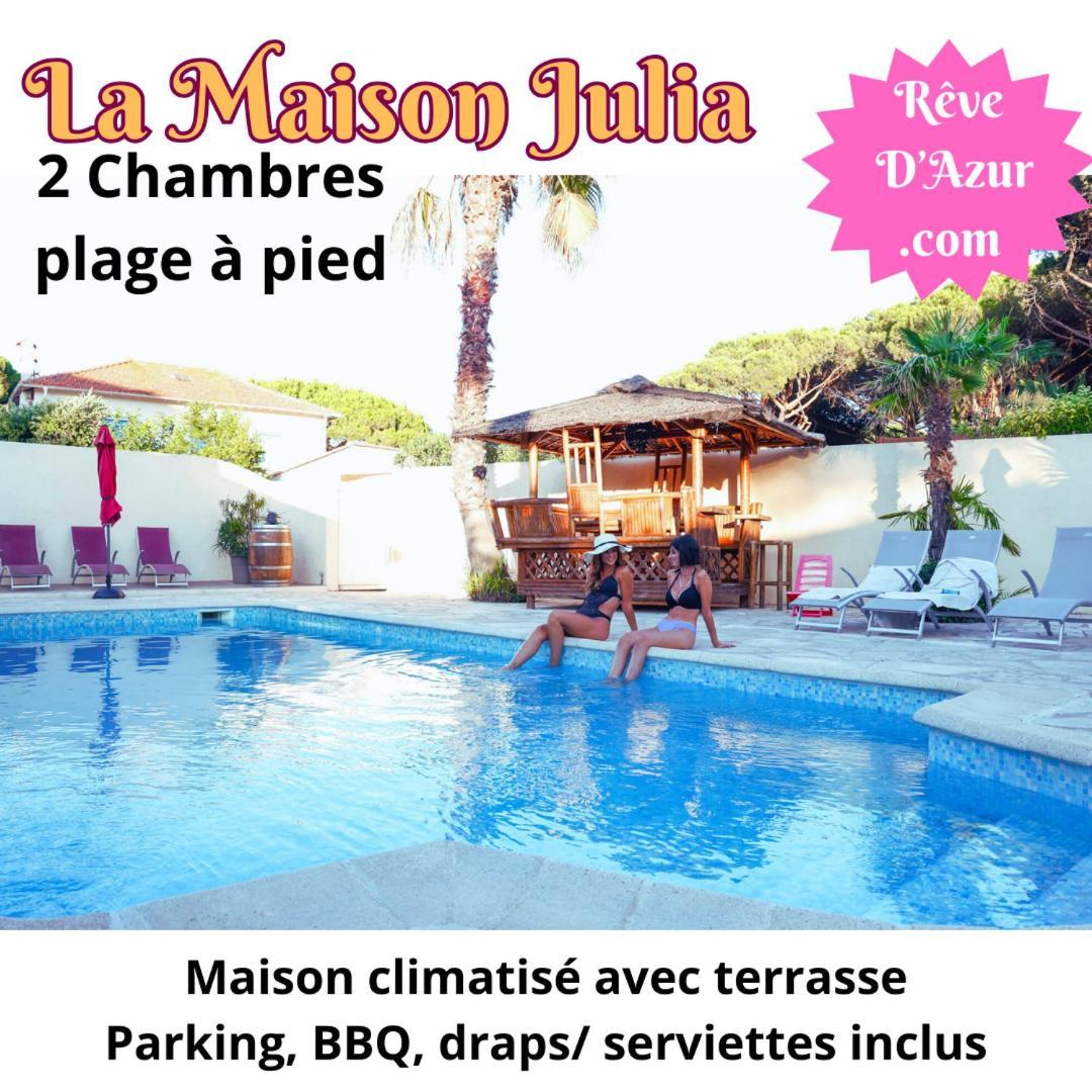 Reve D'Azur: Beachfront Villa with Shared Pool and BBQ Terrace Sainte-Maxime Exterior photo